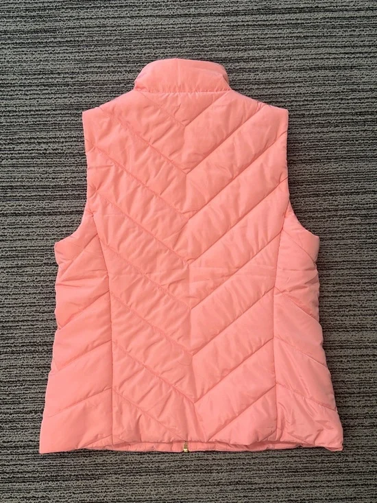 🔥🔥🔥NEW Michael Kors Bright Blush Coral Quilted Puffer Vest Jacket - Picture 3 of 7